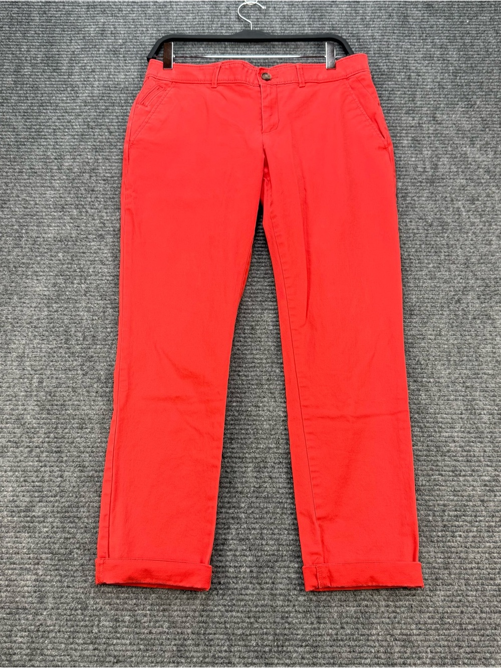 Banana Republic Slim Roll Chino Pants Women's Size 4 Bittersweet Coral Stretch